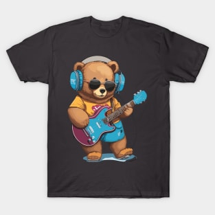 Teddy Bear Play Guitar T-Shirt